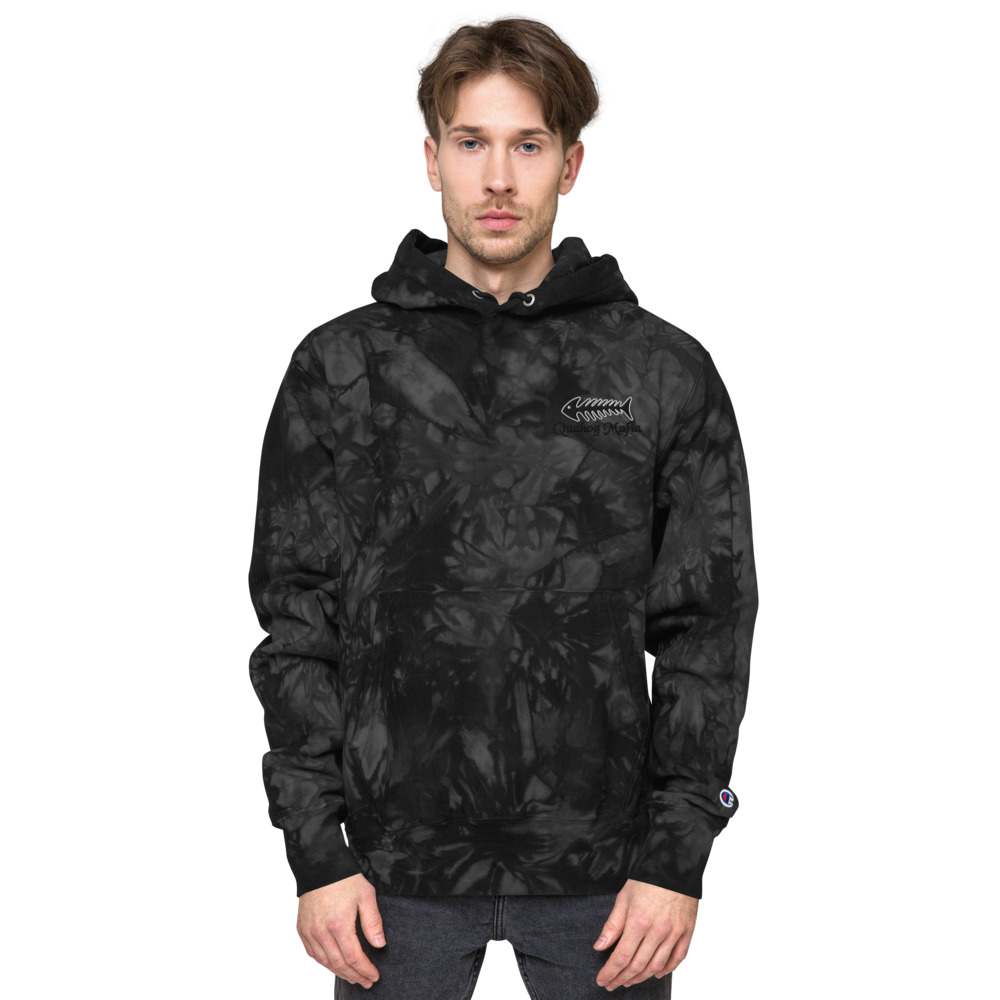 Unisex Champion tie-dye hoodie/embroidery QuahogMafia