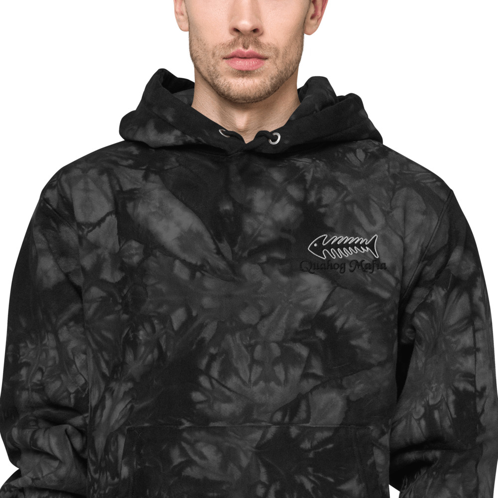 Unisex Champion tie-dye hoodie/embroidery QuahogMafia - Image 2