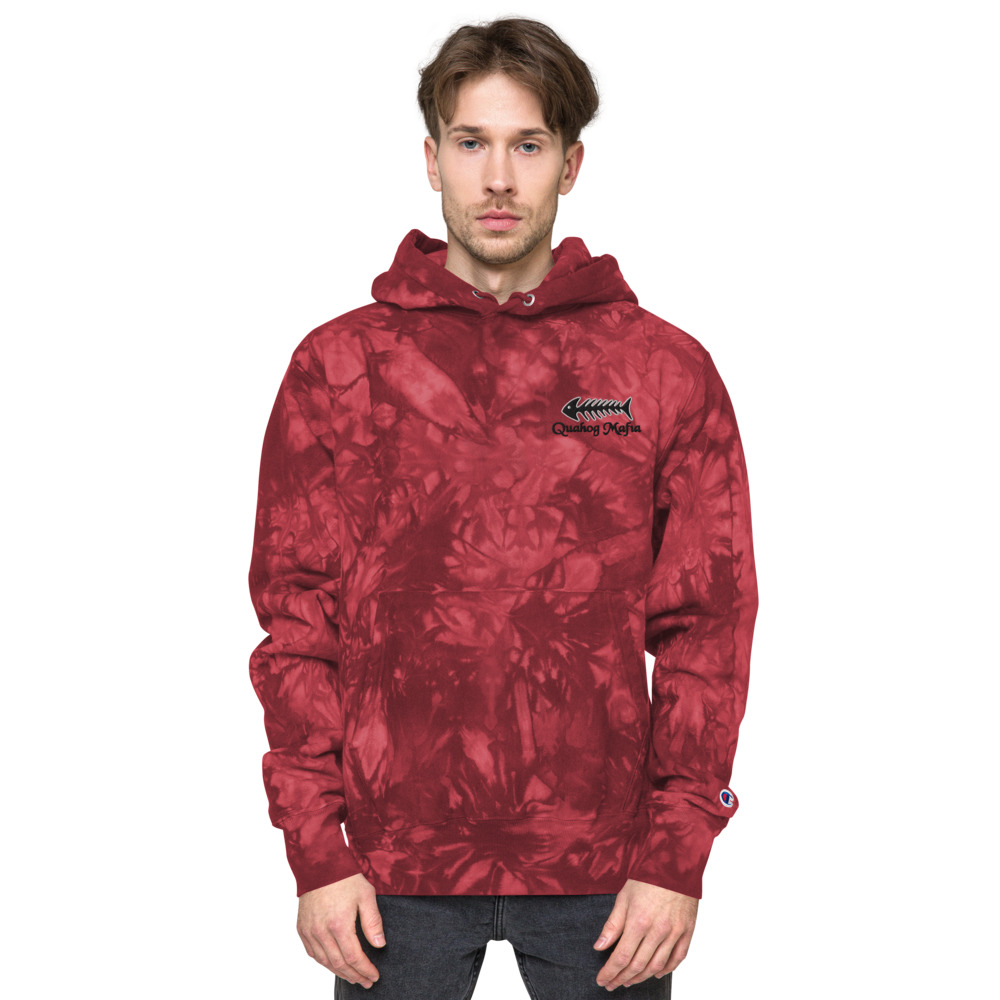 Unisex Champion tie-dye hoodie/embroidery QuahogMafia - Image 12