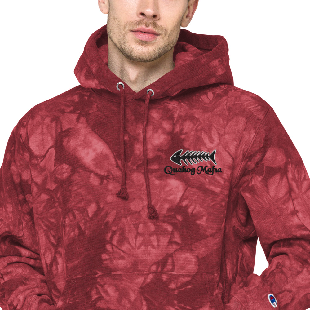 Unisex Champion tie-dye hoodie/embroidery QuahogMafia - Image 14