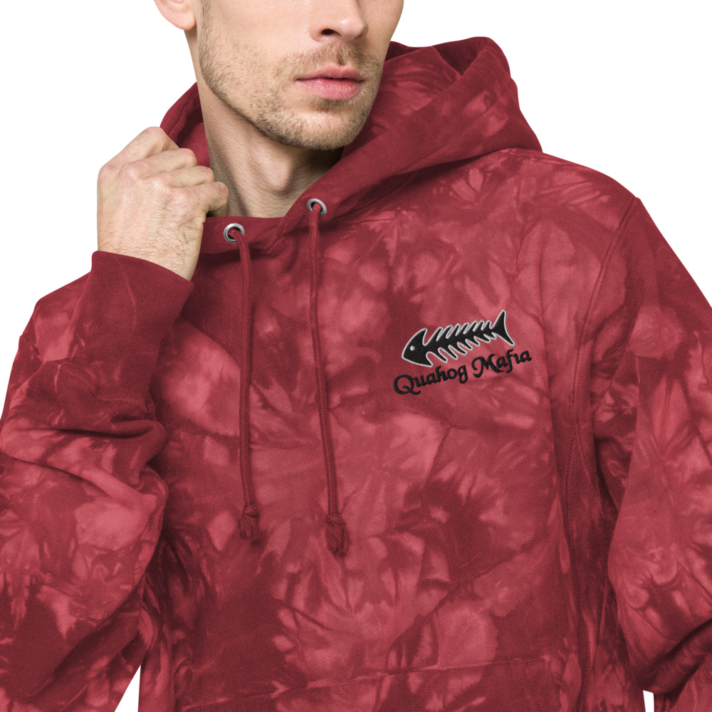 Unisex Champion tie-dye hoodie/embroidery QuahogMafia - Image 15