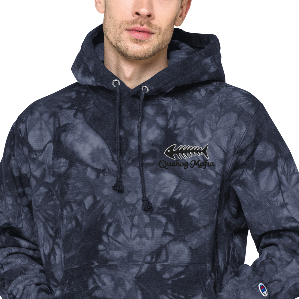 Unisex Champion tie-dye hoodie/embroidery QuahogMafia - Image 9