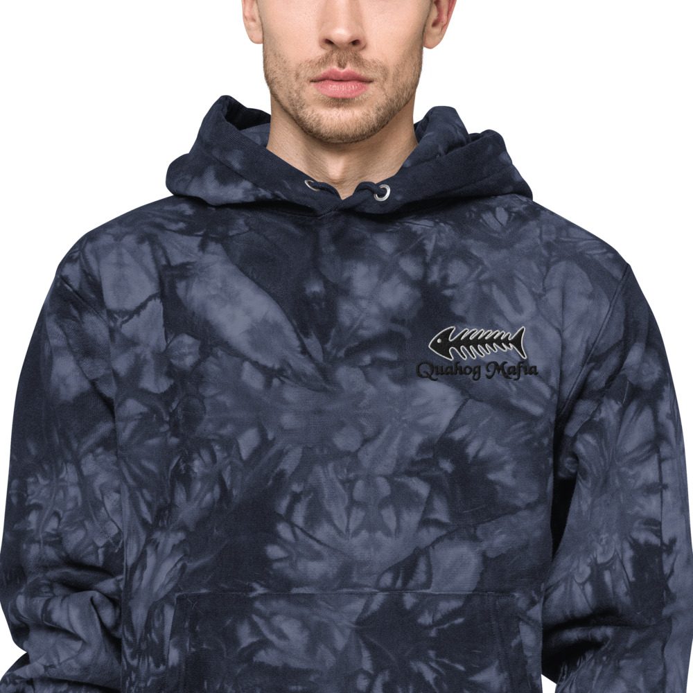 Unisex Champion tie-dye hoodie/embroidery QuahogMafia - Image 6